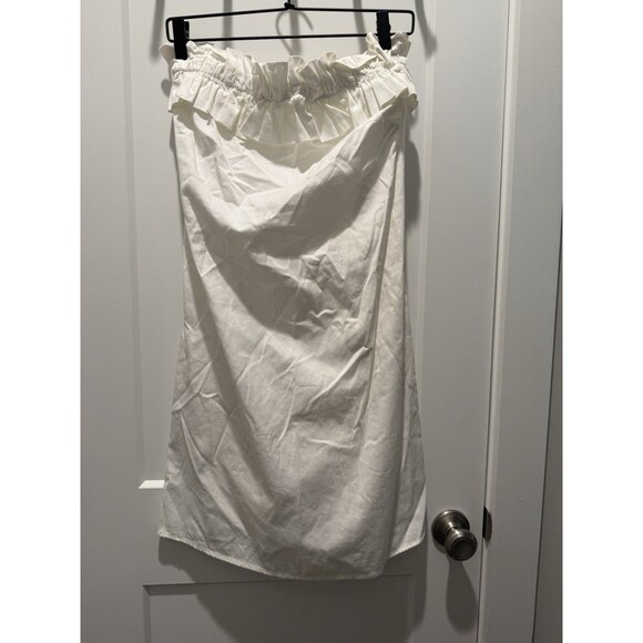 Women’s Stark X Mini Party Dress White Strapless Ruffle Let’s Party Bridal Small - Picture 3 of 8